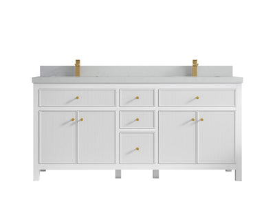 Sonoma 72 in W x 22 in D Free Standing Reeded Double Sink Bathroom Vanity