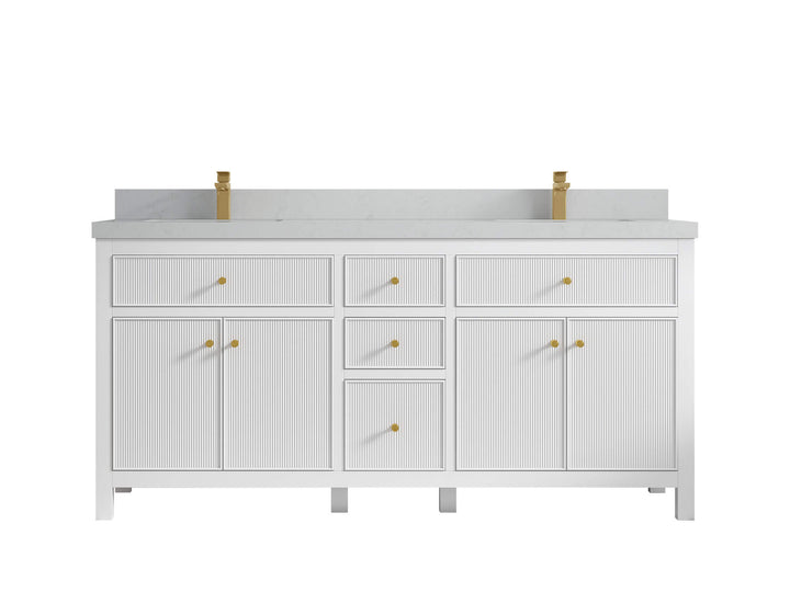 Sonoma 72 in W x 22 in D Free Standing Reeded Double Sink Bathroom Vanity - photo 14