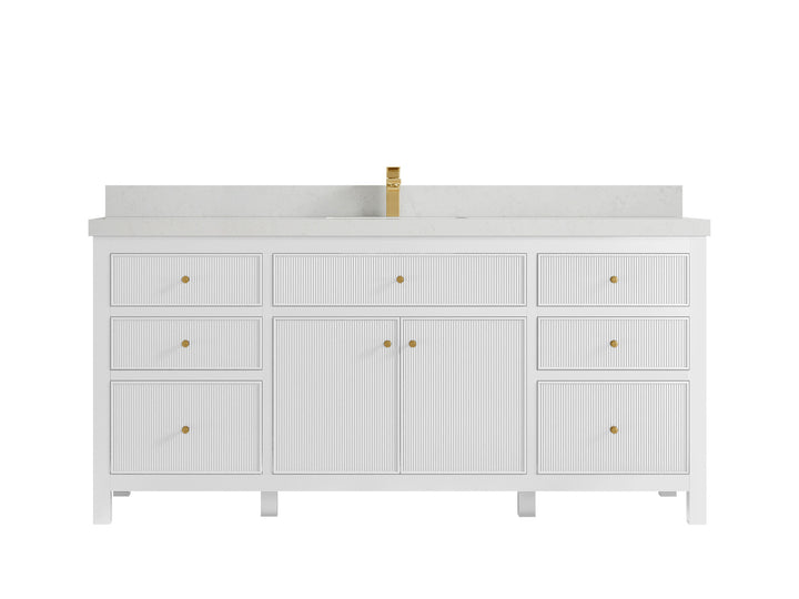 Sonoma 72 in W x 22 in D Free Standing Reeded Single Sink Bathroom Vanity - photo 13
