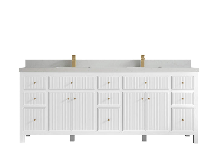 Sonoma 84 in W x 22 in D Free Standing Reeded Double Sink Bathroom Vanity - photo 13