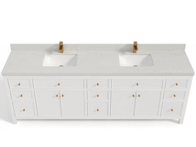 Sonoma 96 in W x 22 in D Free Standing Reeded Double Sink Bathroom Vanity