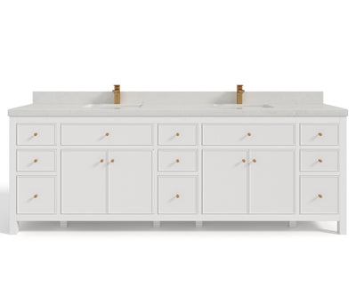 Sonoma 96 in W x 22 in D Free Standing Reeded Double Sink Bathroom Vanity