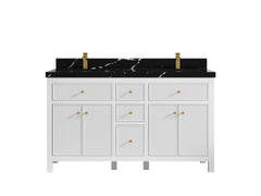 Sonoma 60 in W x 22 in D Free Standing Reeded Double Sink Bathroom Vanity - photo 8