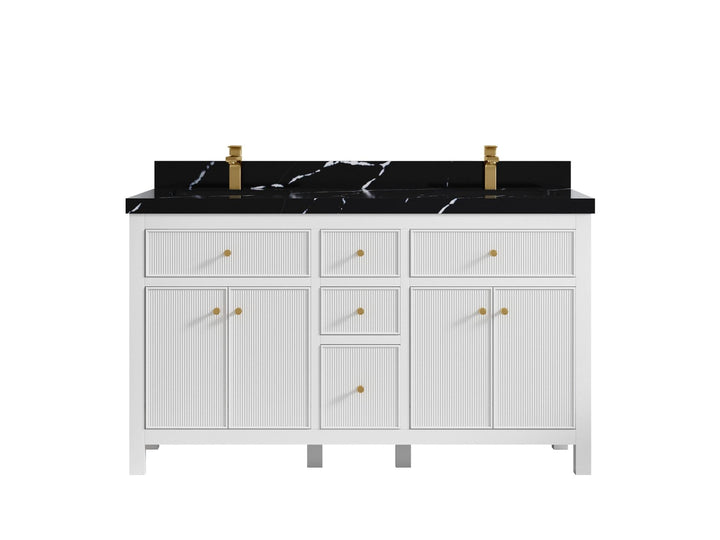 Sonoma 60 in W x 22 in D Free Standing Reeded Double Sink Bathroom Vanity - photo 8