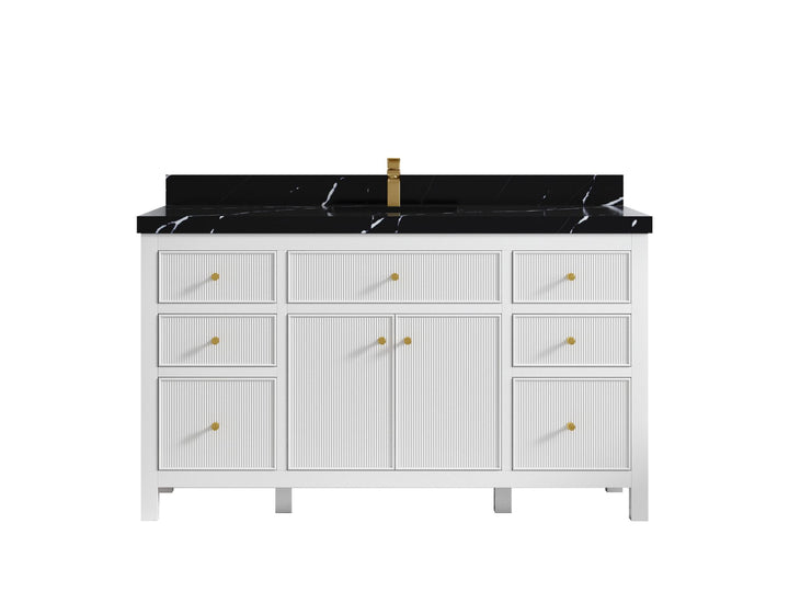 Sonoma 60 in W x 22 in D Free Standing Reeded Single Sink Bathroom Vanity - photo 8