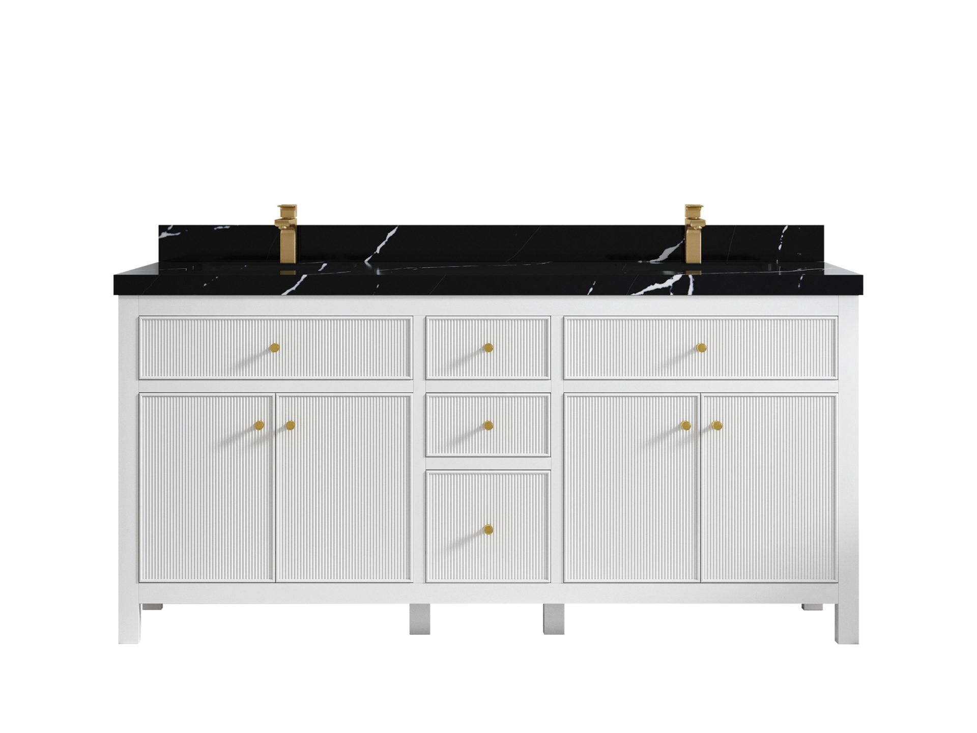 Sonoma 72 in W x 22 in D Free Standing Reeded Double Sink Bathroom Vanity