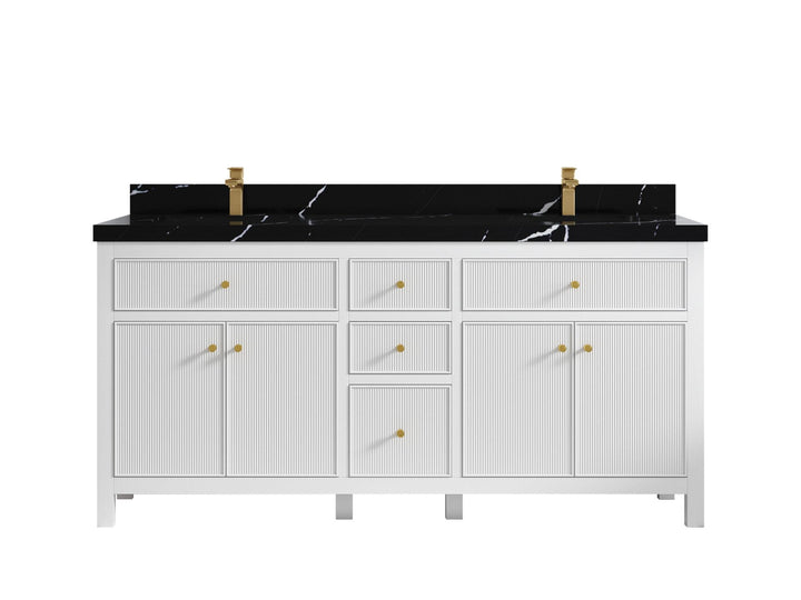 Sonoma 72 in W x 22 in D Free Standing Reeded Double Sink Bathroom Vanity - photo 8