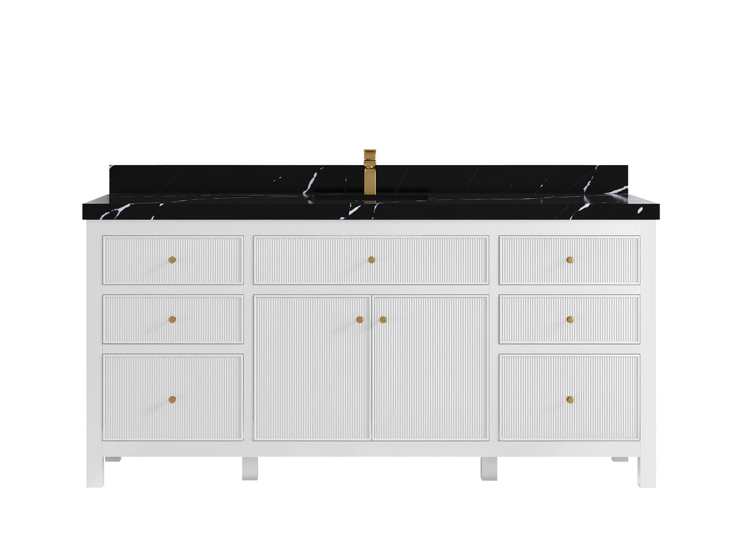 Sonoma 72 in W x 22 in D Free Standing Reeded Single Sink Bathroom Vanity