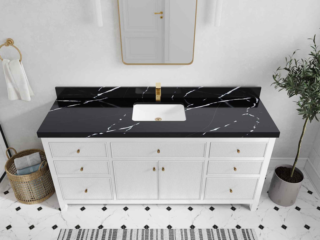 Sonoma 72 in W x 22 in D Free Standing Reeded Single Sink Bathroom Vanity