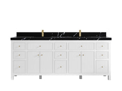 Sonoma 84 in W x 22 in D Free Standing Reeded Double Sink Bathroom Vanity - photo 8