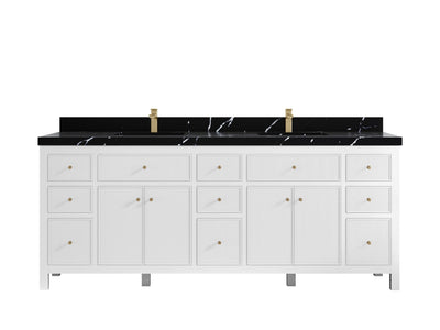 Sonoma 84 in W x 22 in D Free Standing Reeded Double Sink Bathroom Vanity