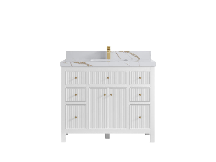 Sonoma 42 in W x 22 in D Free Standing Reeded Single Sink Bathroom Vanity - photo 9