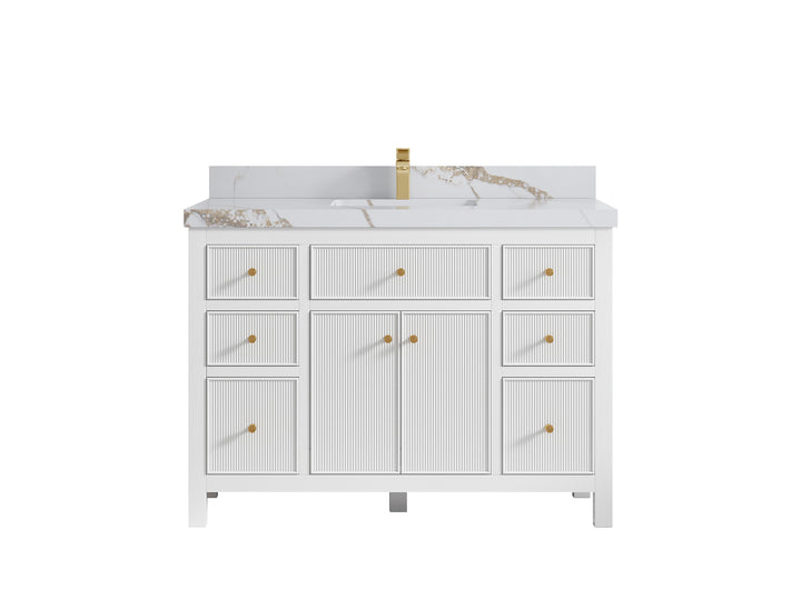 Sonoma 48 in W x 22 in D Free Standing Reeded Single Sink Bathroom Vanity - photo 9