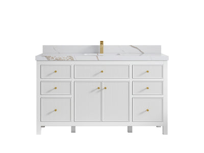 Sonoma 60 in W x 22 in D Free Standing Reeded Single Sink Bathroom Vanity
