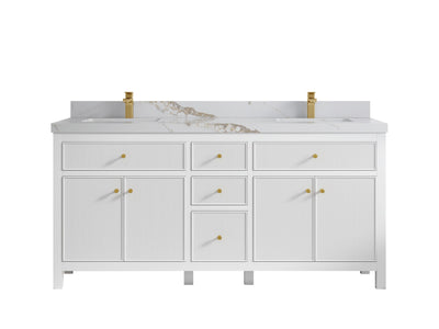 Sonoma 72 in W x 22 in D Free Standing Reeded Double Sink Bathroom Vanity