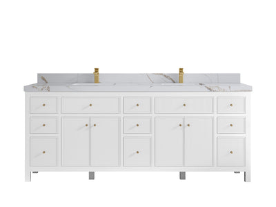 Sonoma 84 in W x 22 in D Free Standing Reeded Double Sink Bathroom Vanity