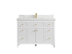Sonoma 48 in W x 22 in D Free Standing Reeded Single Sink Bathroom Vanity - photo 10