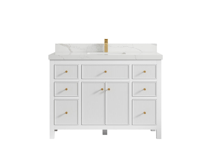Sonoma 48 in W x 22 in D Free Standing Reeded Single Sink Bathroom Vanity - photo 10