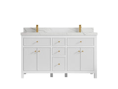 Sonoma 60 in W x 22 in D Free Standing Reeded Double Sink Bathroom Vanity - photo 10