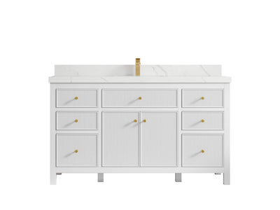 Sonoma 60 in W x 22 in D Free Standing Reeded Single Sink Bathroom Vanity