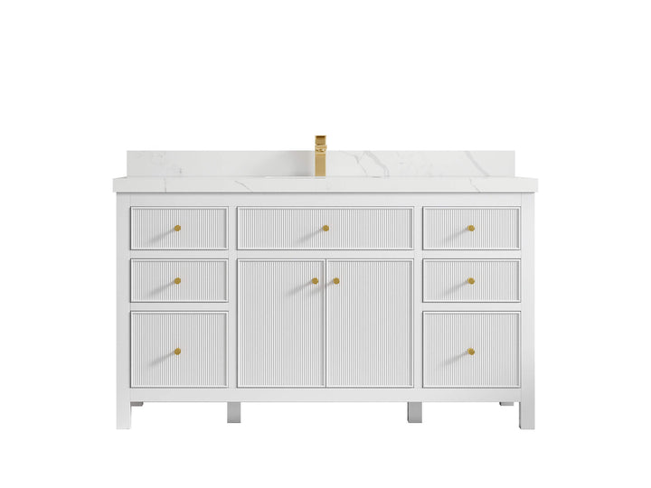 Sonoma 60 in W x 22 in D Free Standing Reeded Single Sink Bathroom Vanity - photo 10