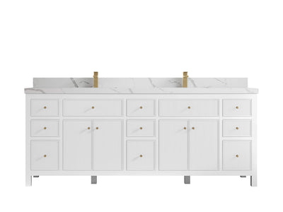 Sonoma 84 in W x 22 in D Free Standing Reeded Double Sink Bathroom Vanity