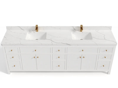 Sonoma 96 in W x 22 in D Free Standing Reeded Double Sink Bathroom Vanity