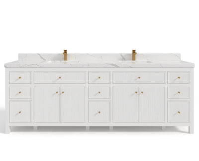 Sonoma 96 in W x 22 in D Free Standing Reeded Double Sink Bathroom Vanity