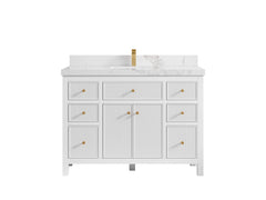 Sonoma 48 in W x 22 in D Free Standing Reeded Single Sink Bathroom Vanity - photo 11