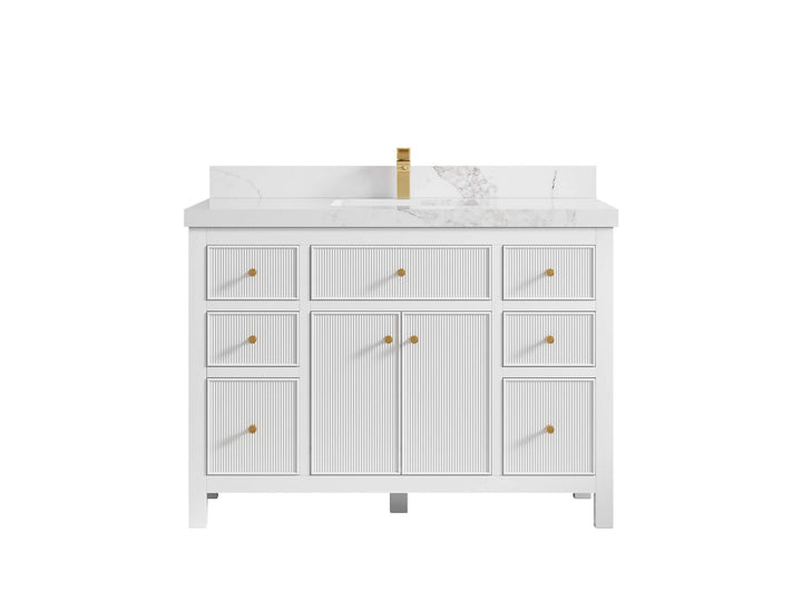 Sonoma 48 in W x 22 in D Free Standing Reeded Single Sink Bathroom Vanity - photo 11