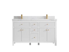 Sonoma 60 in W x 22 in D Free Standing Reeded Double Sink Bathroom Vanity - photo 11