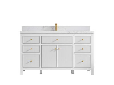Sonoma 60 in W x 22 in D Free Standing Reeded Single Sink Bathroom Vanity