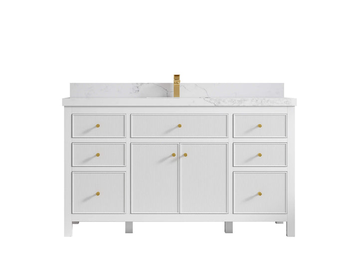 Sonoma 60 in W x 22 in D Free Standing Reeded Single Sink Bathroom Vanity - photo 11