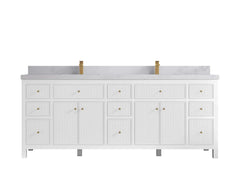 Sonoma 84 in W x 22 in D Free Standing Reeded Double Sink Bathroom Vanity - photo 11