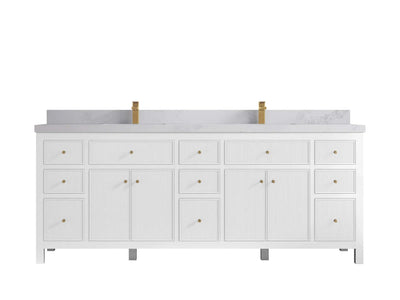 Sonoma 84 in W x 22 in D Free Standing Reeded Double Sink Bathroom Vanity