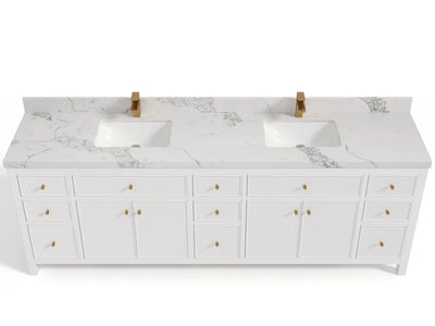 Sonoma 96 in W x 22 in D Free Standing Reeded Double Sink Bathroom Vanity
