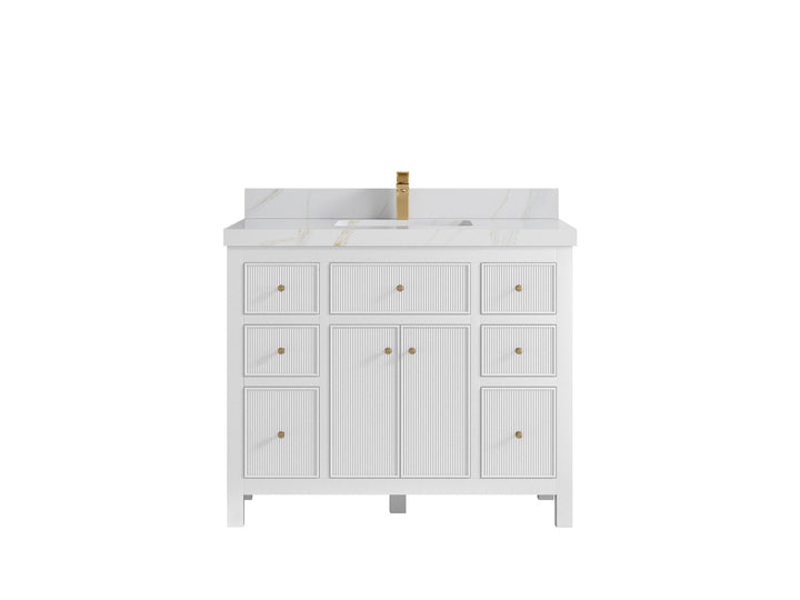 Sonoma 42 in W x 22 in D Free Standing Reeded Single Sink Bathroom Vanity - photo 12