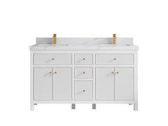 Sonoma 60 in W x 22 in D Free Standing Reeded Double Sink Bathroom Vanity - photo 12