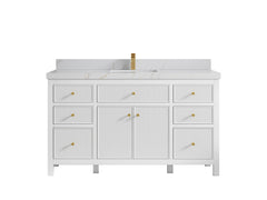 Sonoma 60 in W x 22 in D Free Standing Reeded Single Sink Bathroom Vanity - photo 12
