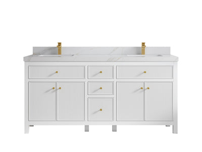 Sonoma 72 in W x 22 in D Free Standing Reeded Double Sink Bathroom Vanity
