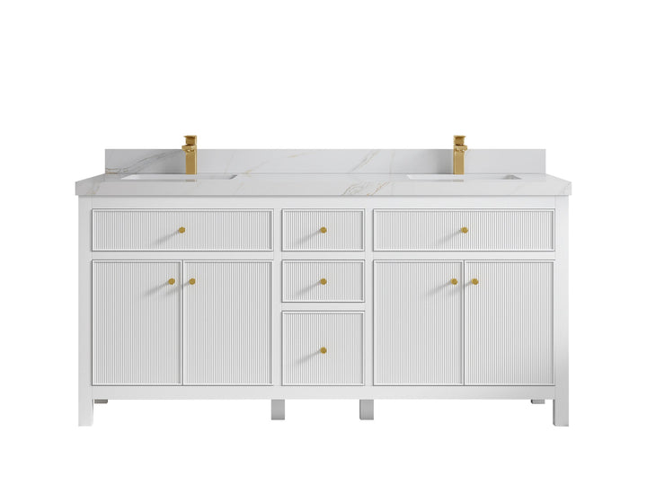 Sonoma 72 in W x 22 in D Free Standing Reeded Double Sink Bathroom Vanity - photo 12