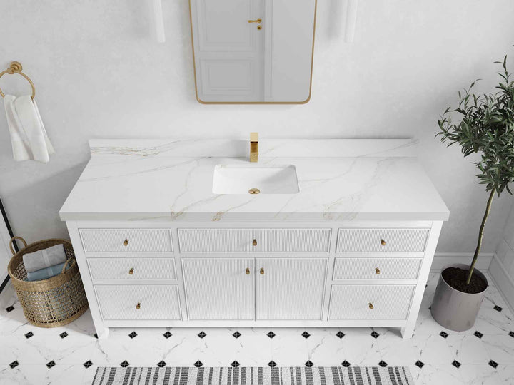 Sonoma 72 in W x 22 in D Free Standing Reeded Single Sink Bathroom Vanity - photo 22