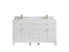 Sonoma 60 in W x 22 in D Free Standing Reeded Double Sink Bathroom Vanity - photo 15