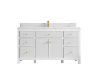 Sonoma 60 in W x 22 in D Free Standing Reeded Single Sink Bathroom Vanity