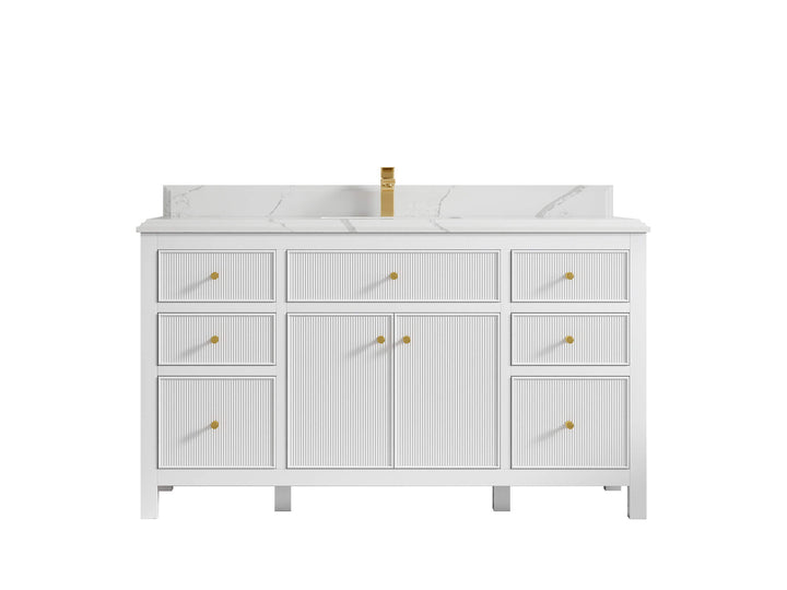 Sonoma 60 in W x 22 in D Free Standing Reeded Single Sink Bathroom Vanity - photo 15