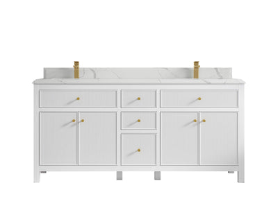 Sonoma 72 in W x 22 in D Free Standing Reeded Double Sink Bathroom Vanity