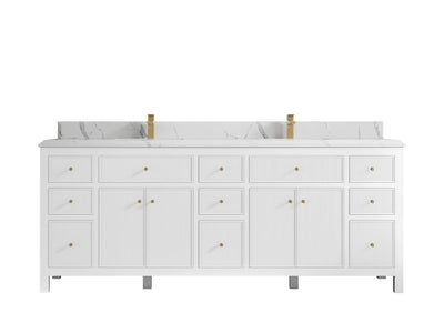 Sonoma 84 in W x 22 in D Free Standing Reeded Double Sink Bathroom Vanity