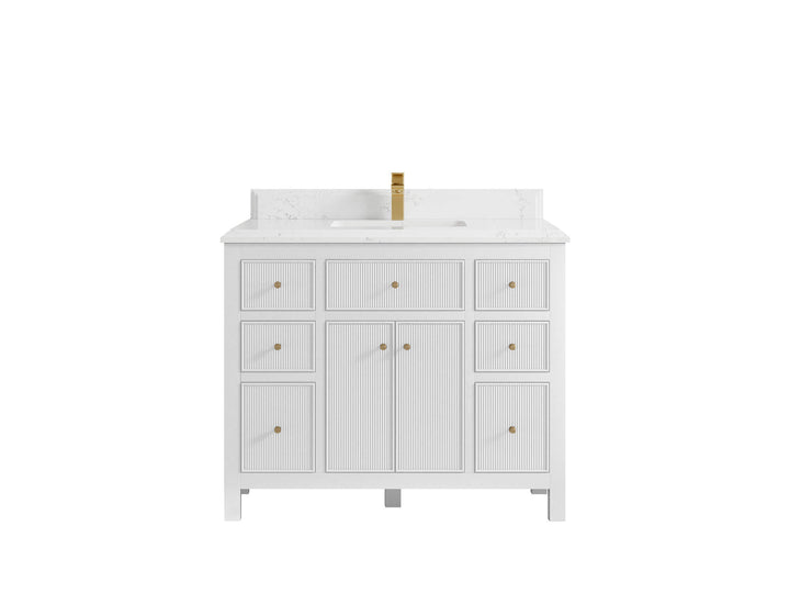 Sonoma 42 in W x 22 in D Free Standing Reeded Single Sink Bathroom Vanity - photo 16