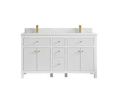 Sonoma 60 in W x 22 in D Free Standing Reeded Double Sink Bathroom Vanity - photo 16