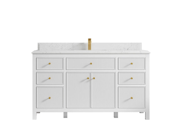 Sonoma 60 in W x 22 in D Free Standing Reeded Single Sink Bathroom Vanity - photo 16